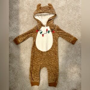 Carter's Just One You® Baby Christmas Hooded Reindeer Romper - Brown 9 months